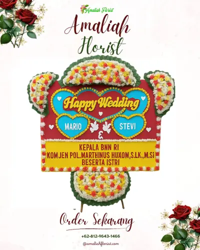 Karangan Papan Bunga Pernikahan di Kutawuluh